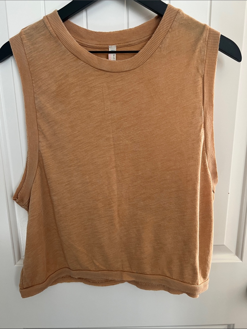 Free People Cropped Muscle Tank Top in Brown